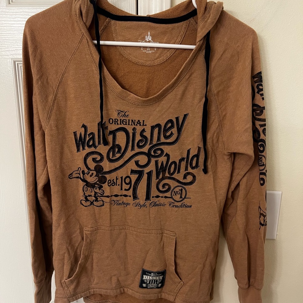 Walt Disney World Mickey Mouse Vintage Style Hoodie 1971 Sz Xtra Small